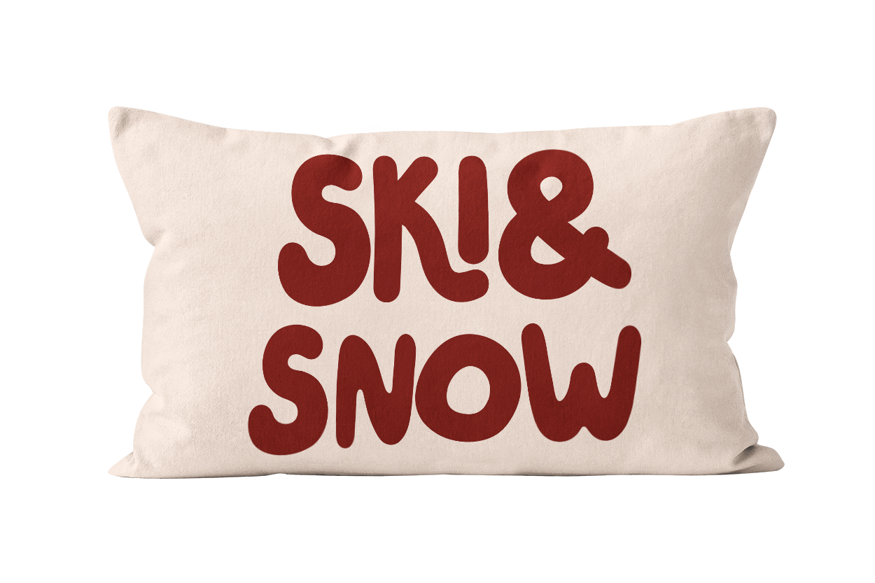 Coussin déco hiver ski rouge