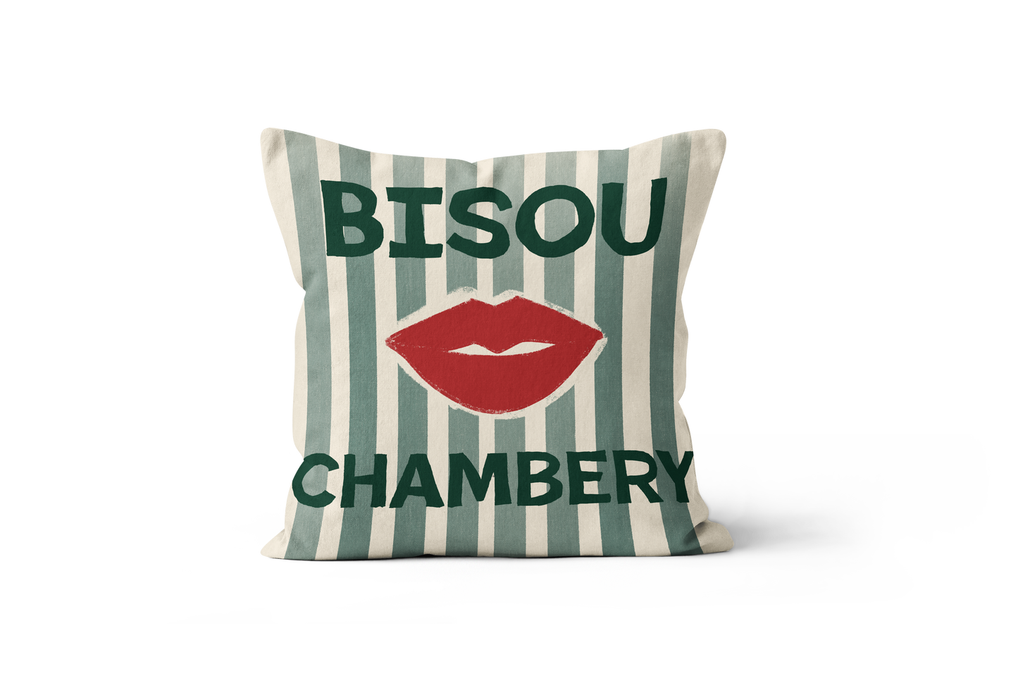 Coussin Bisou, illustration avec le mot 'Bisou'
