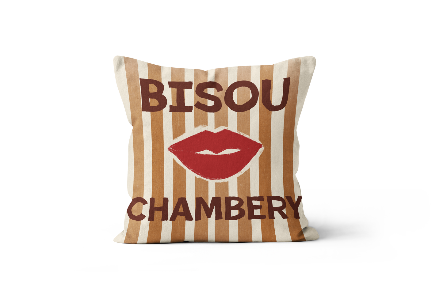 Coussin Bisou, illustration avec le mot 'Bisou'