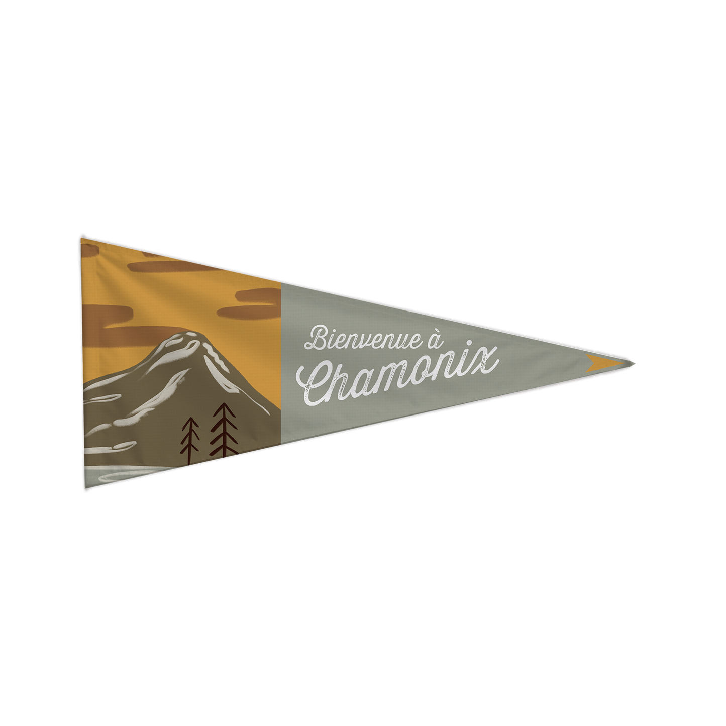 Fanion Bienvenue à…, illustration avec le texte 'Bienvenue à...'