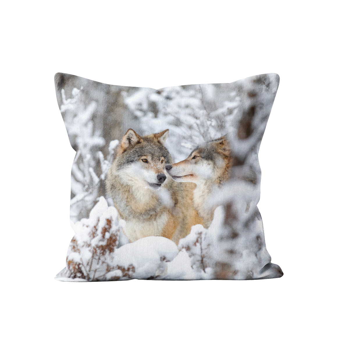Coussin Loup en velours