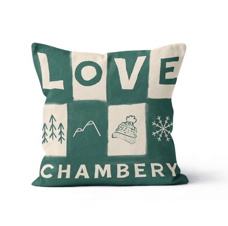 Coussin Love Bleu, illustration avec le mot 'Love'