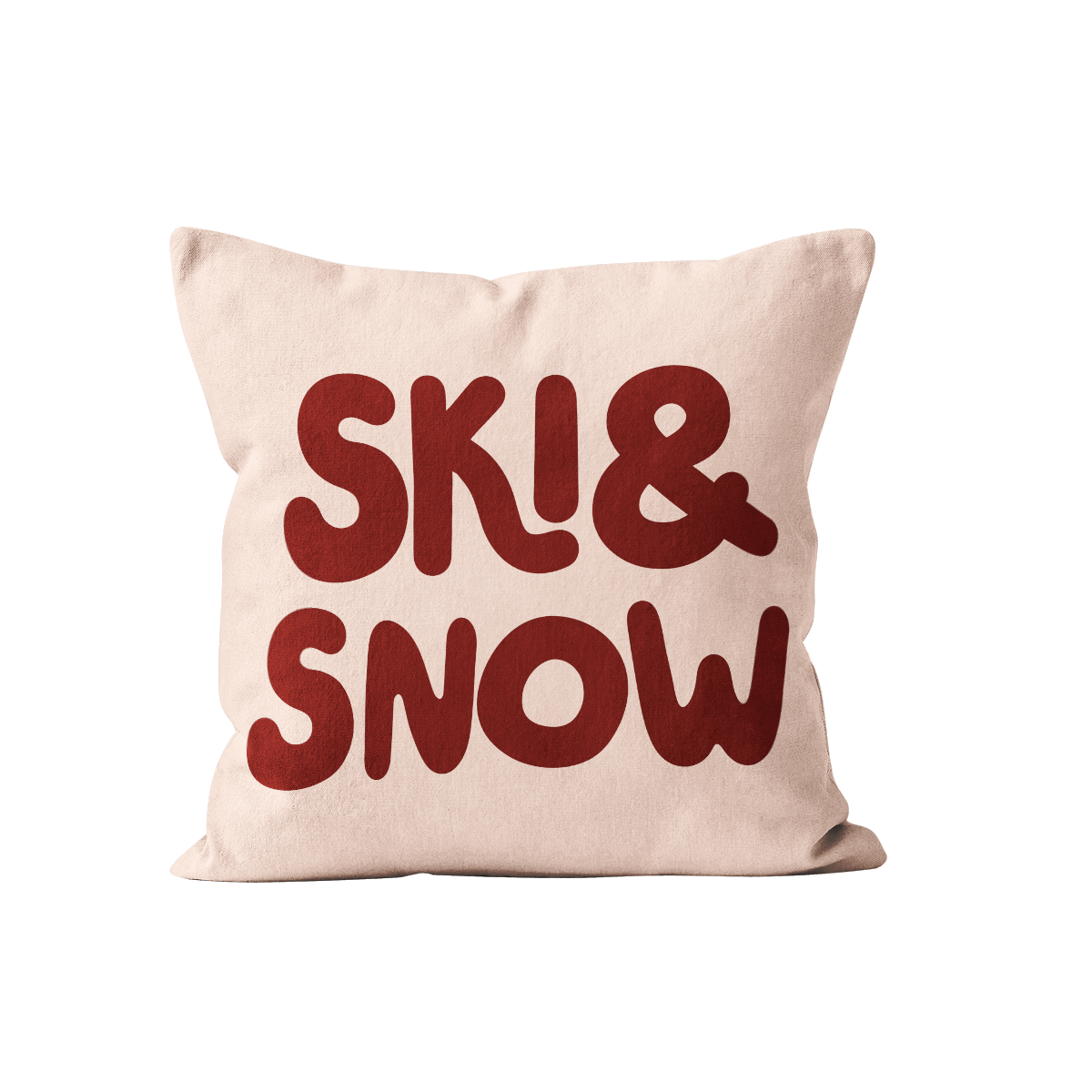 Coussin déco hiver ski rouge