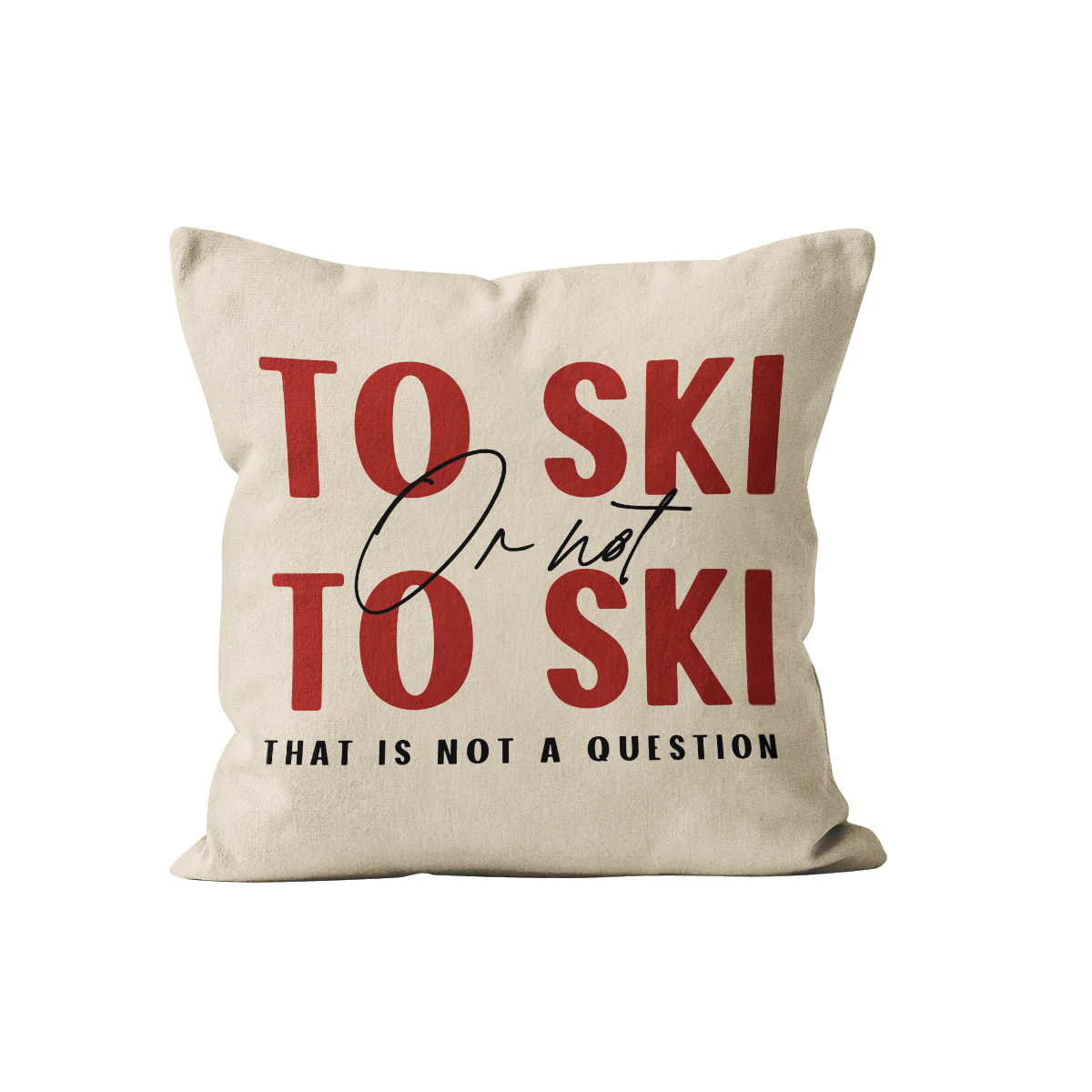 Coussin déco montagne ski velours