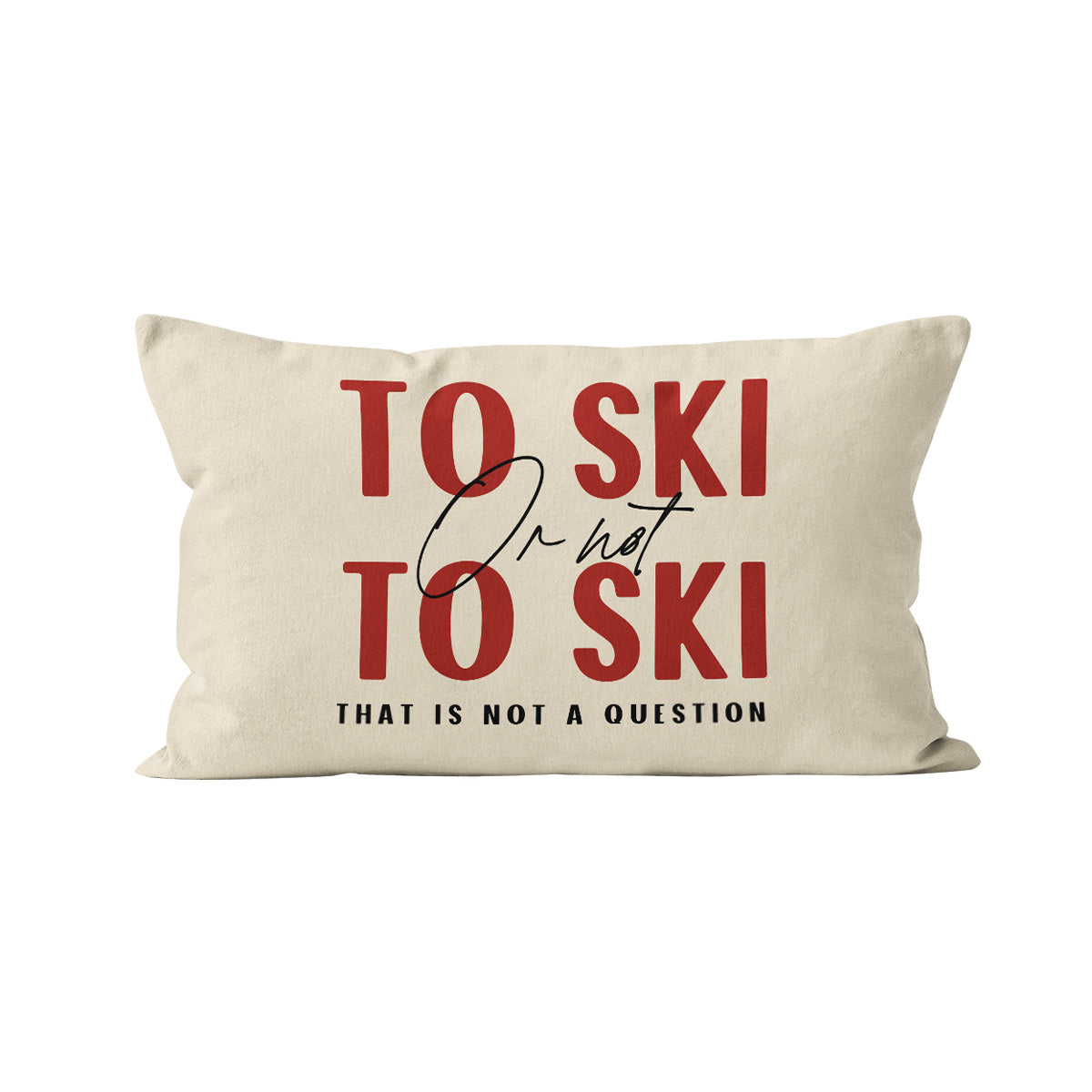 Coussin déco montagne ski velours