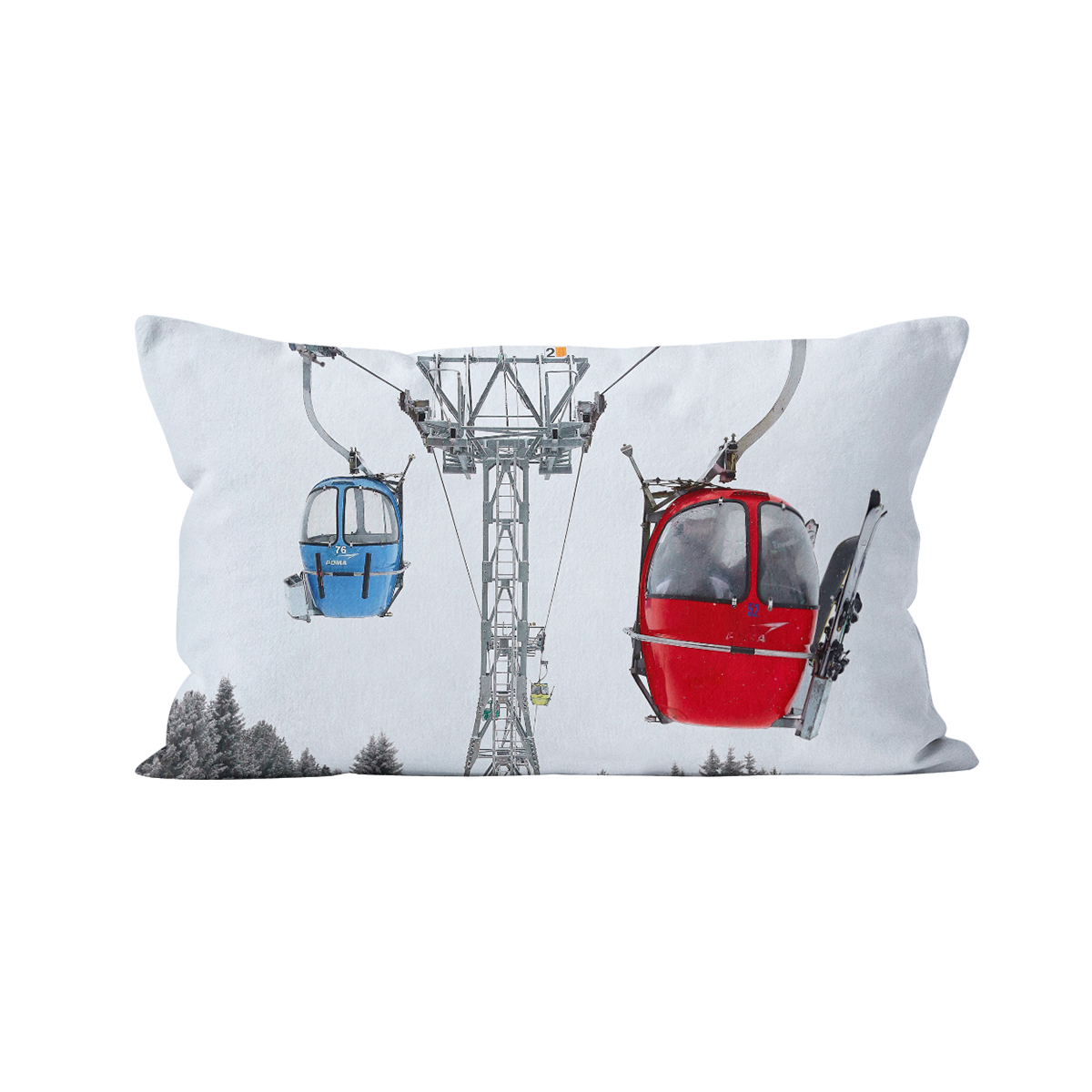 Coussin déco cabines de ski duo