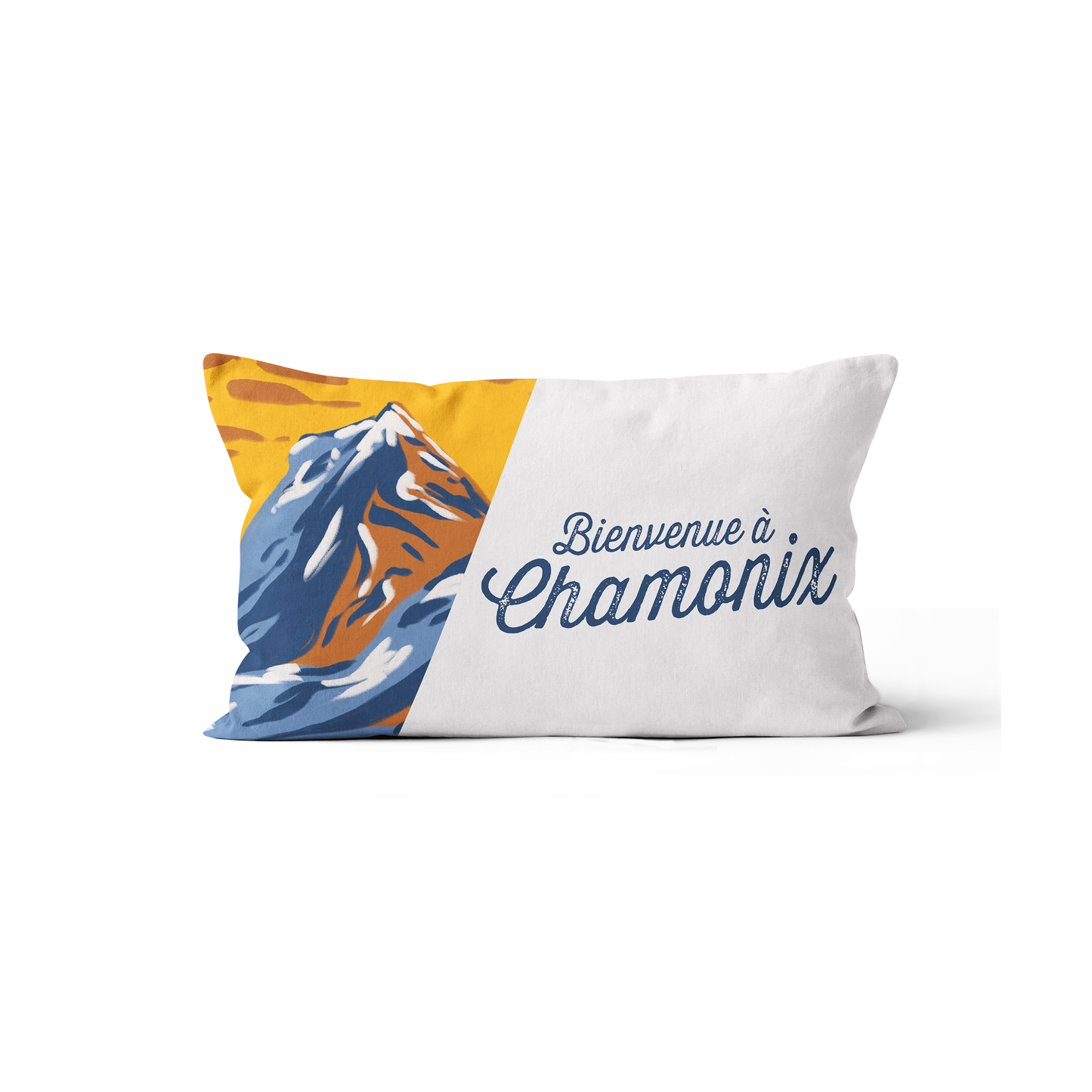 Coussin Bienvenue à…, illustration avec le texte 'Bienvenue à...'