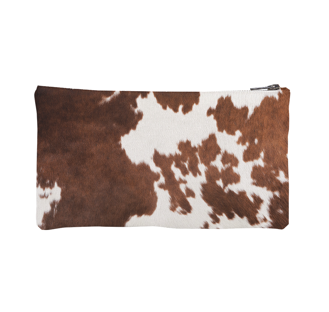 Pochette design peau de vache marron