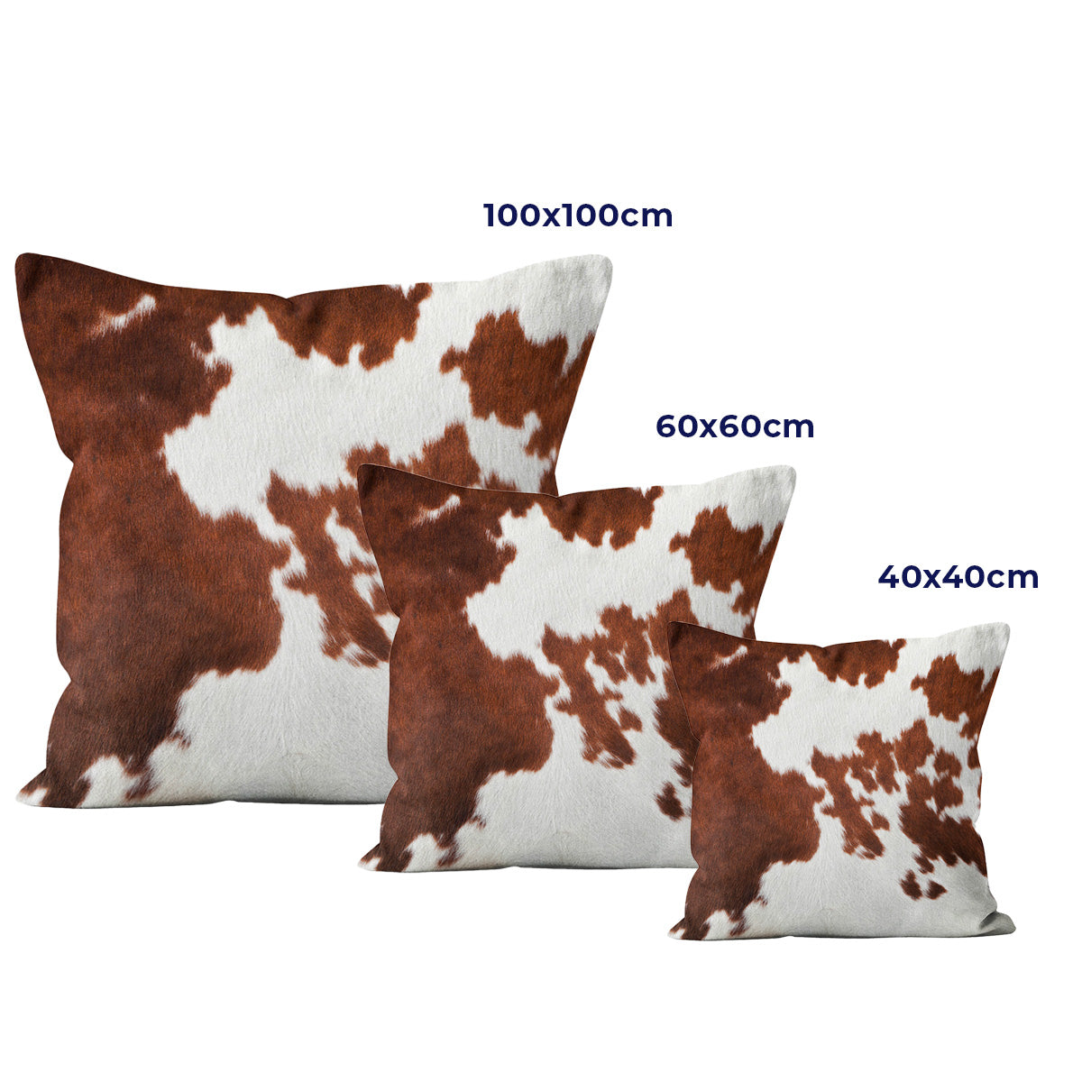Coussin peau de vache marron (fausse fourrure)