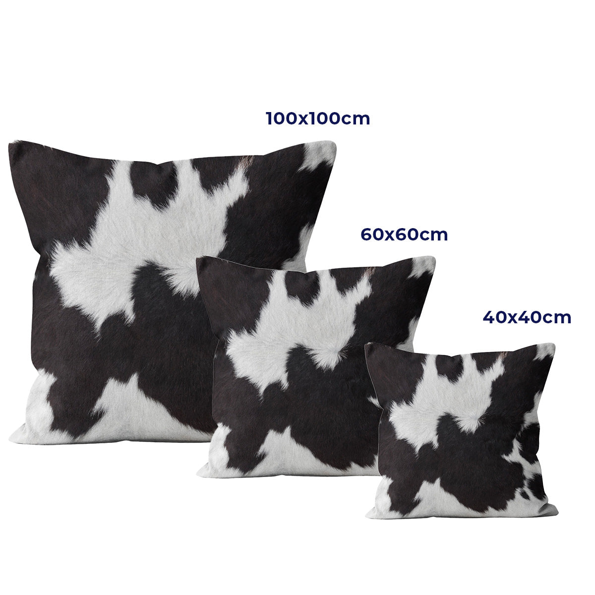 Coussin peau de vache noir(fausse fourrure)