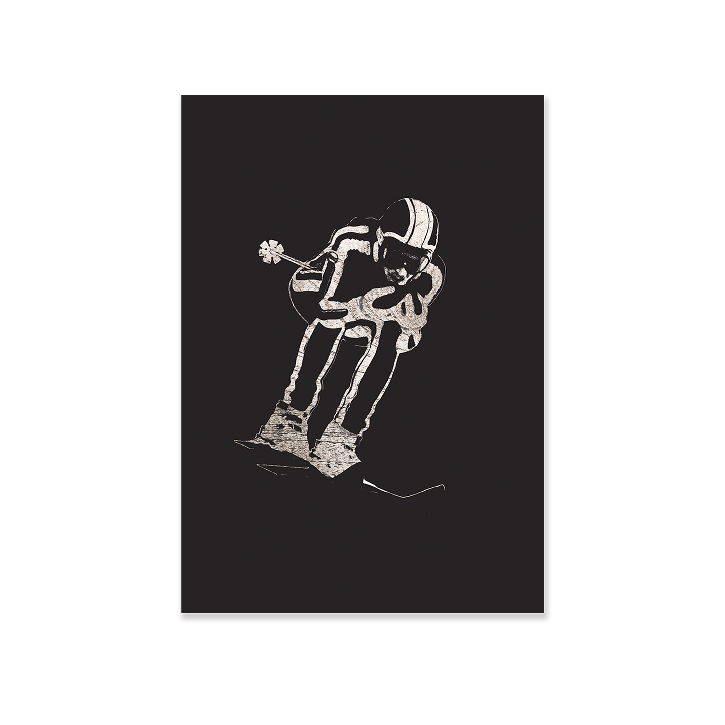 Tableau skieur noir et blanc