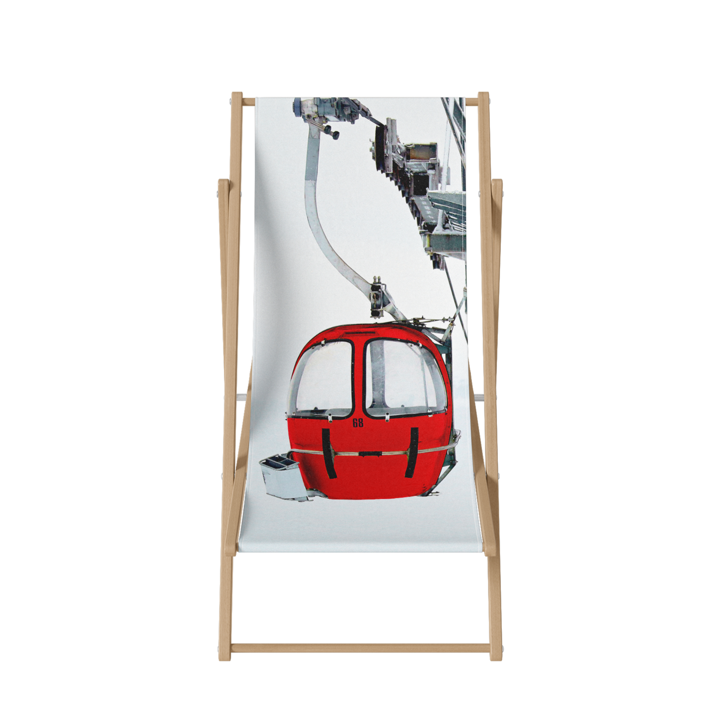 Transat pliable cabine de ski rouge