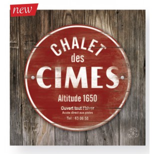 Tableau Chalet Cimes 40 x 40