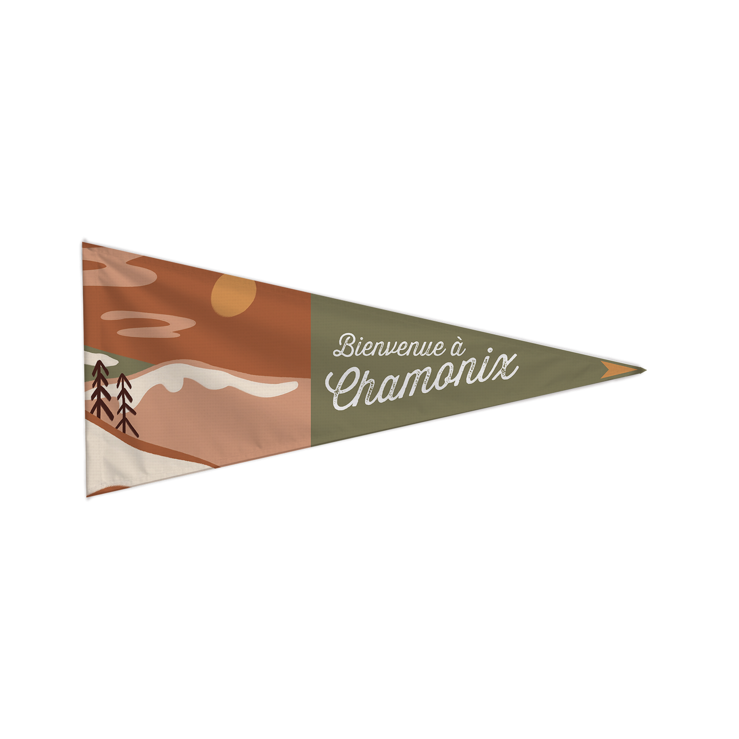 Fanion Bienvenue à…, illustration avec le texte 'Bienvenue à...'