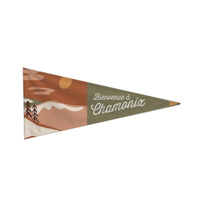 Fanion Bienvenue à…, illustration avec le texte 'Bienvenue à...'