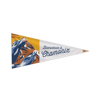 Fanion Bienvenue à…, illustration avec le texte 'Bienvenue à...'