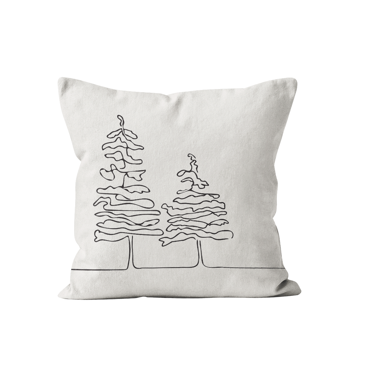 Coussin déco fôret noir et blanc