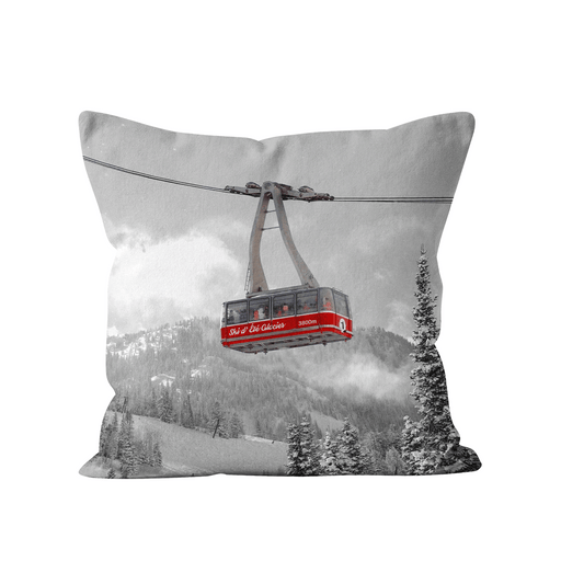 Coussin déco montagne téléphérique