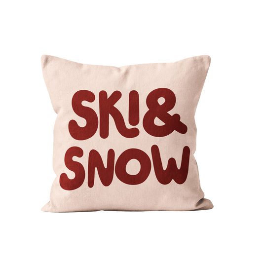 Coussin déco hiver ski rouge