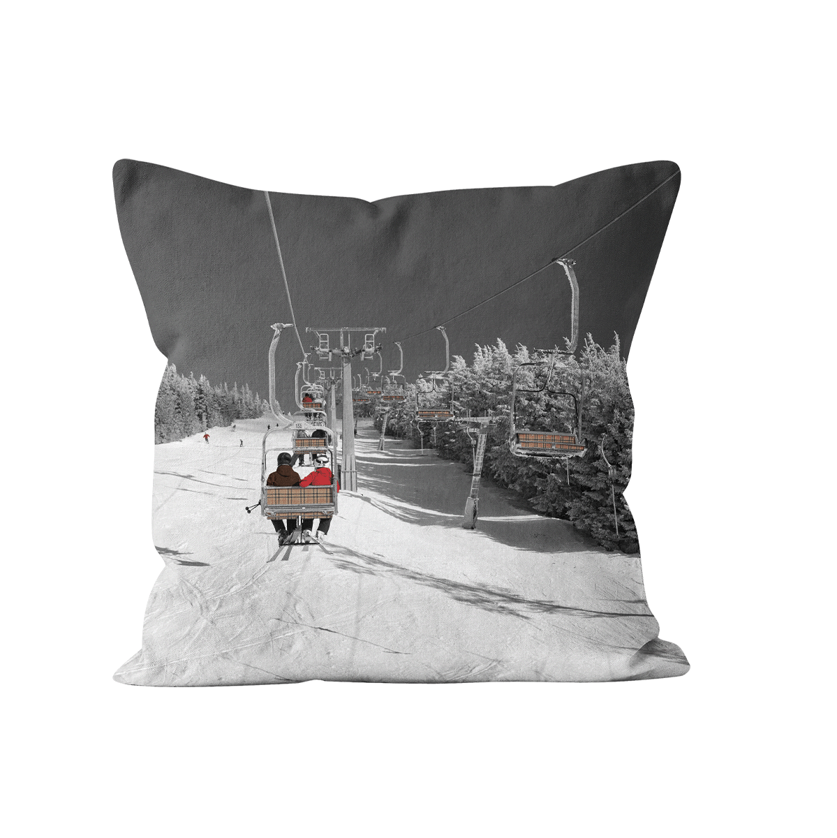 Coussin déco montagne Télésiège