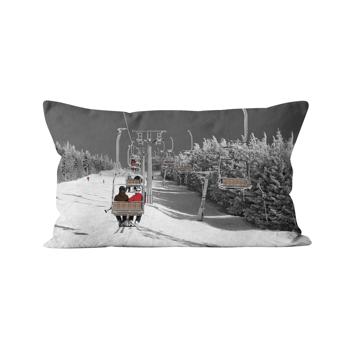 Coussin déco montagne Télésiège