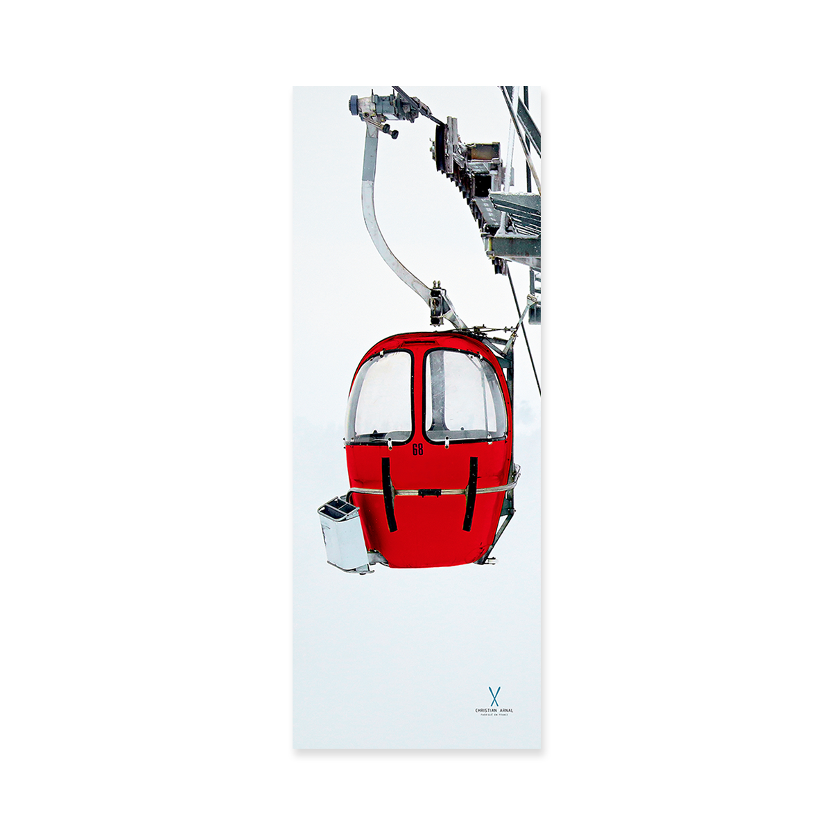 Tableau cabine rouge ski