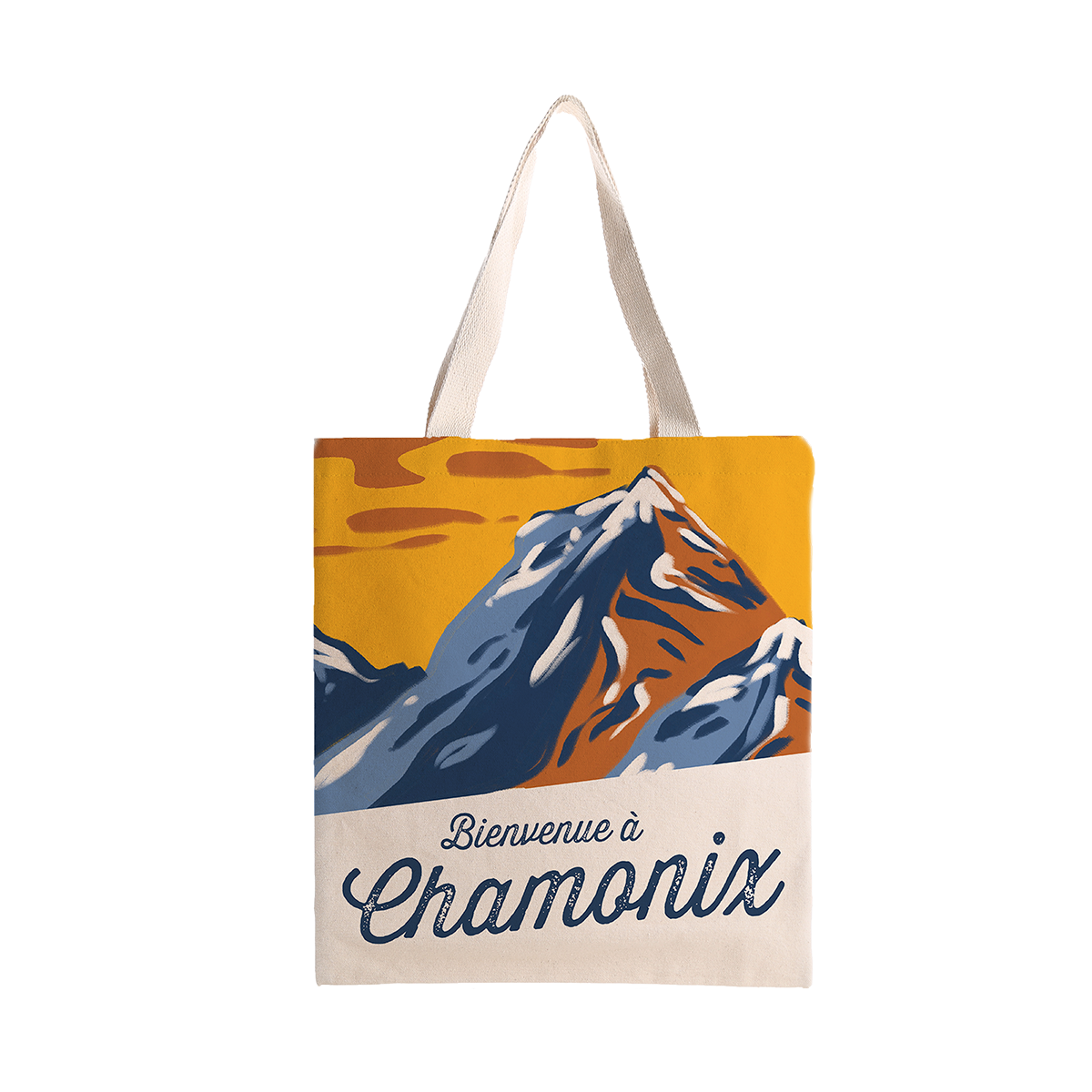 Tote Bag Bienvenue à…, illustration avec le texte 'Bienvenue à...'