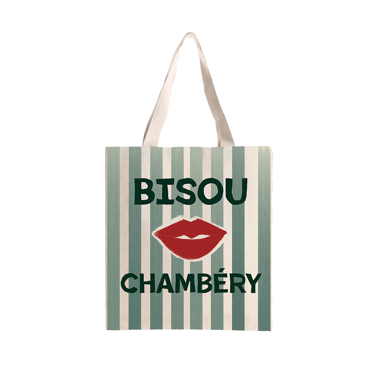 Tote Bag Bisou, illustration avec le mot 'Bisou'