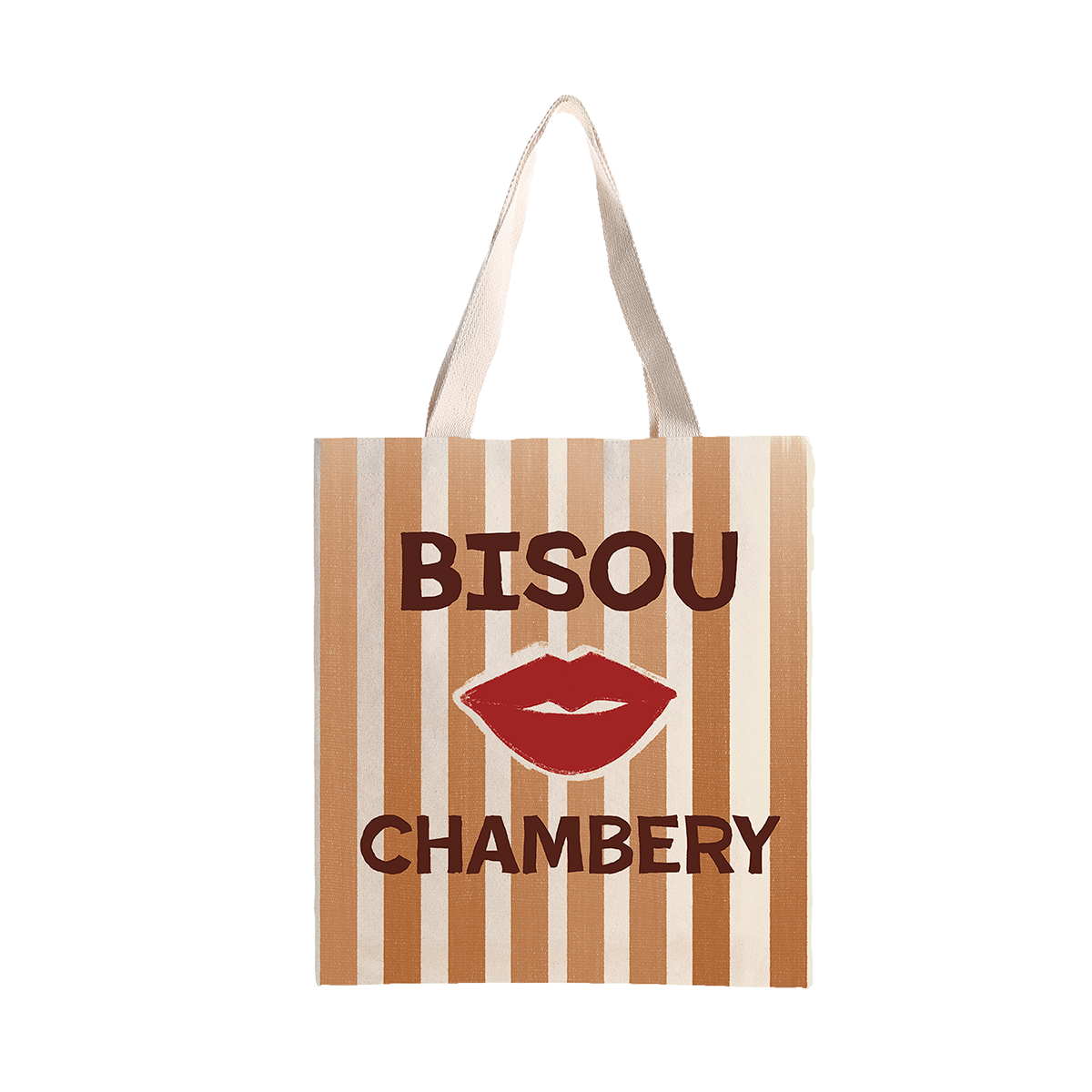 Tote Bag Bisou, illustration avec le mot 'Bisou'