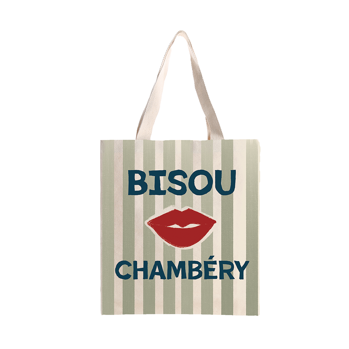 Tote Bag Bisou, illustration avec le mot 'Bisou'