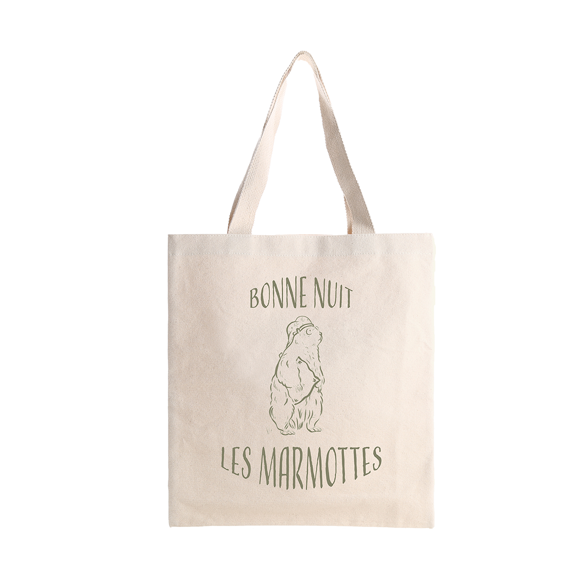 Tote Bag Bonne nuit les marmottes, illustration de marmottes