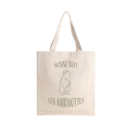 Tote Bag Bonne nuit les marmottes, illustration de marmottes