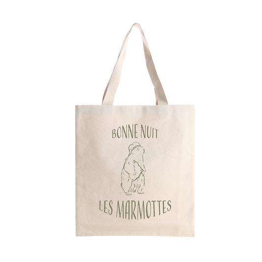 Tote Bag Bonne nuit les marmottes, illustration de marmottes