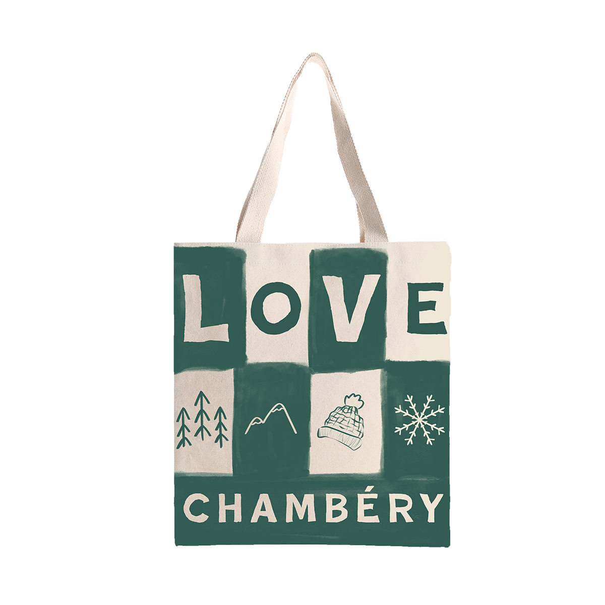 Tote Bag Love Bleu, illustration avec le mot 'Love'