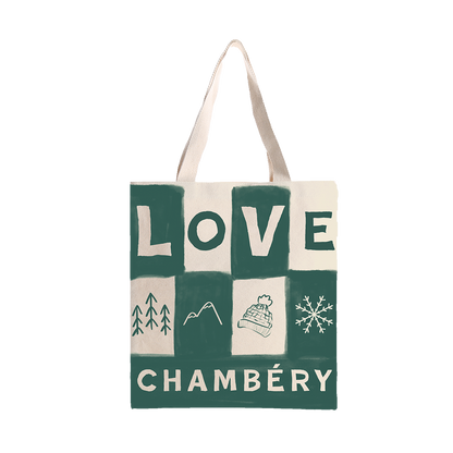 Tote Bag Love Bleu, illustration avec le mot 'Love'