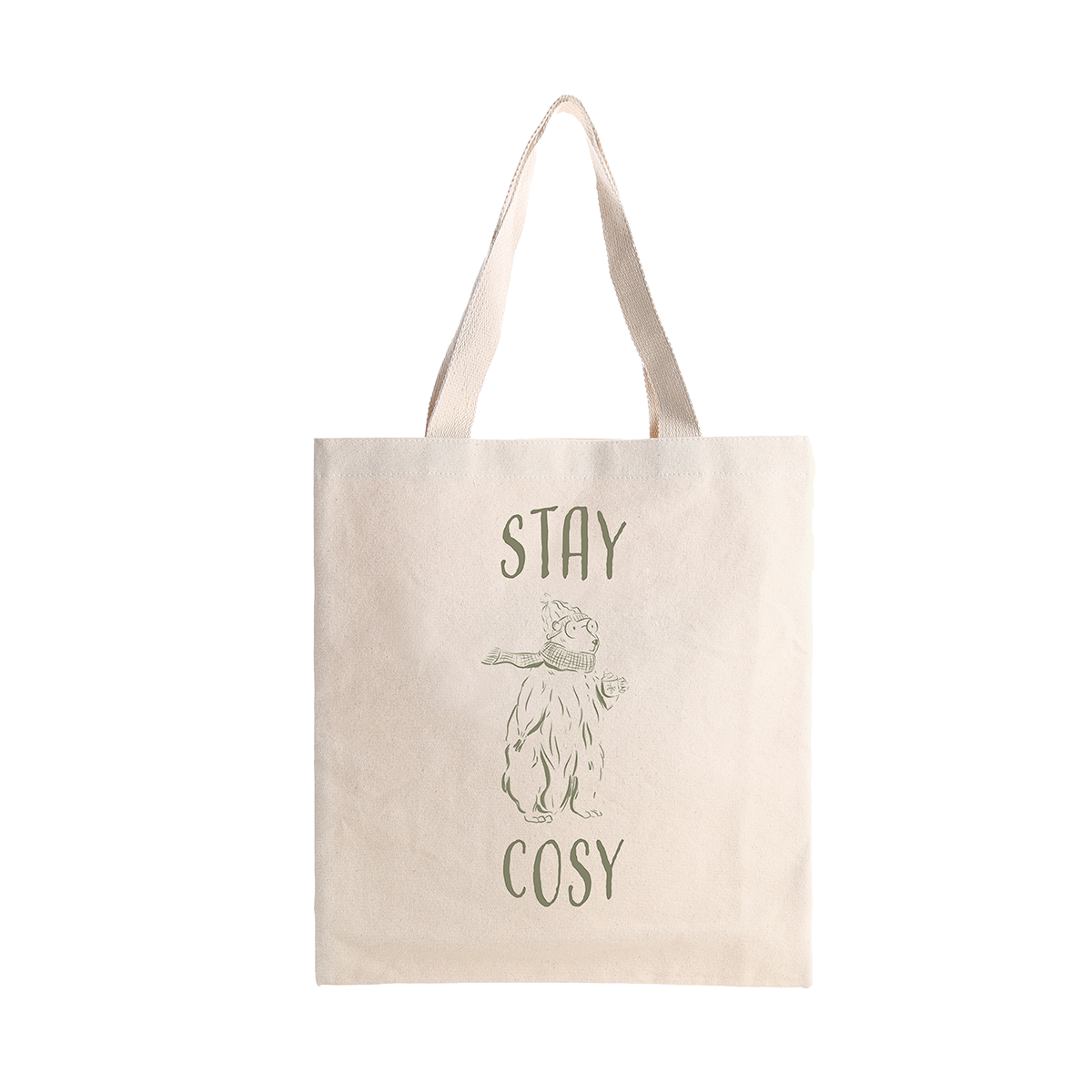 Tote Bag Stay Cosy, illustration avec le texte 'Stay Cosy'