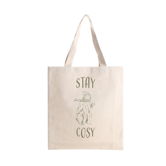 Tote Bag Stay Cosy, illustration avec le texte 'Stay Cosy'