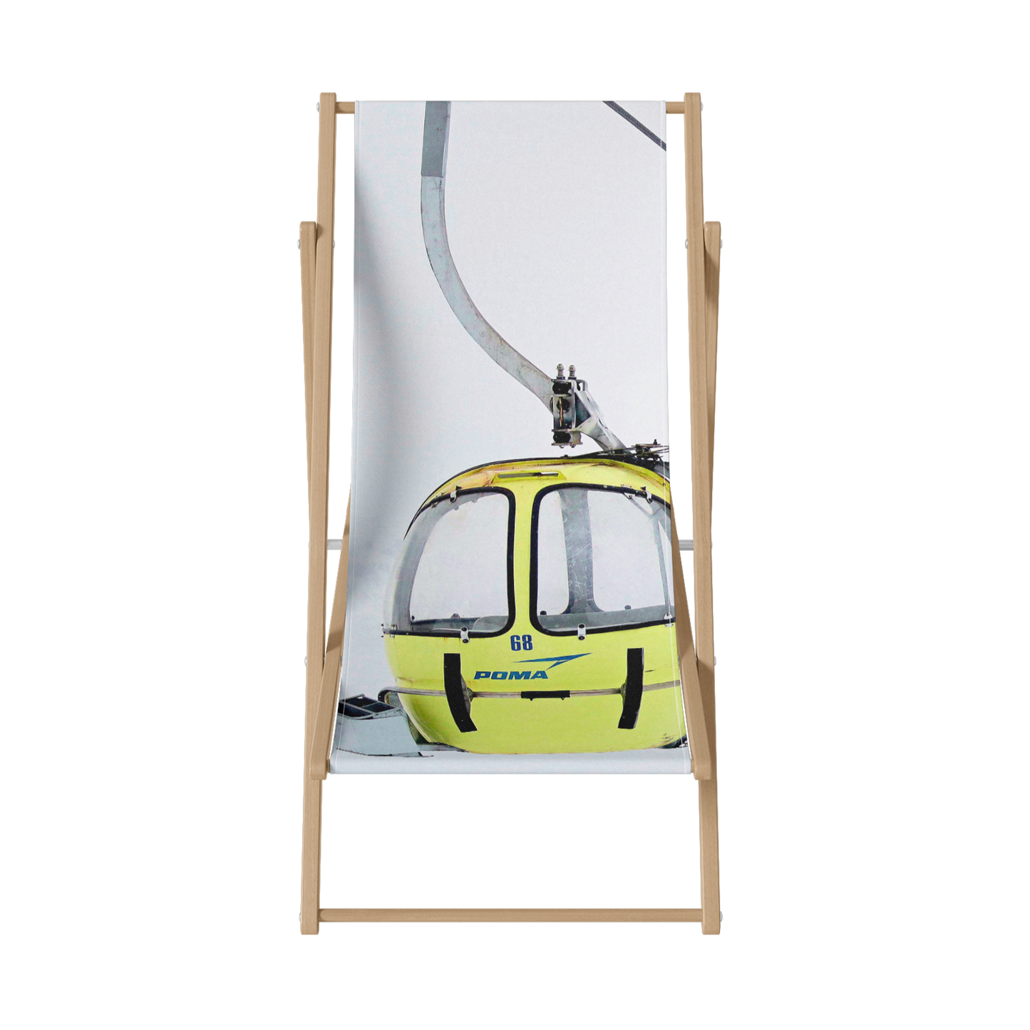 Transat pliable cabine de ski jaune