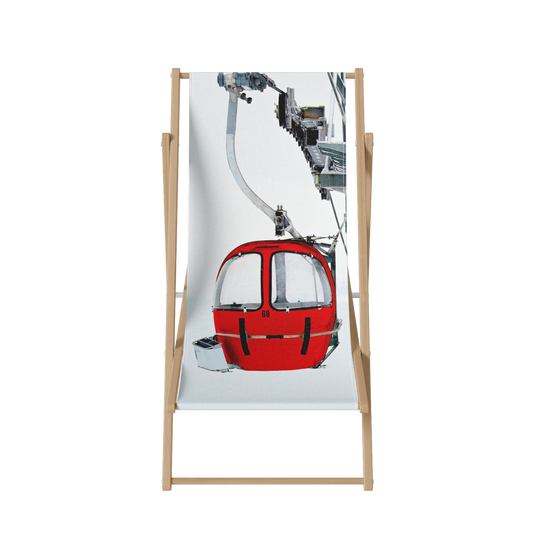 Transat pliable cabine de ski rouge