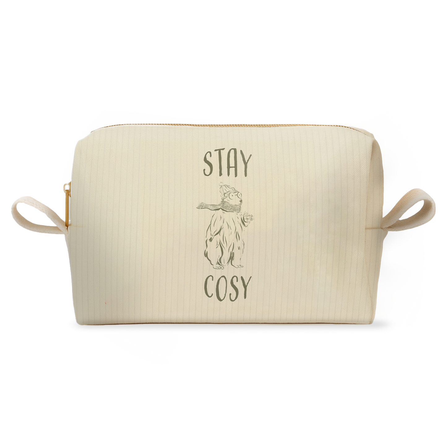 Trousse Stay Cosy, illustration avec le texte 'Stay Cosy'